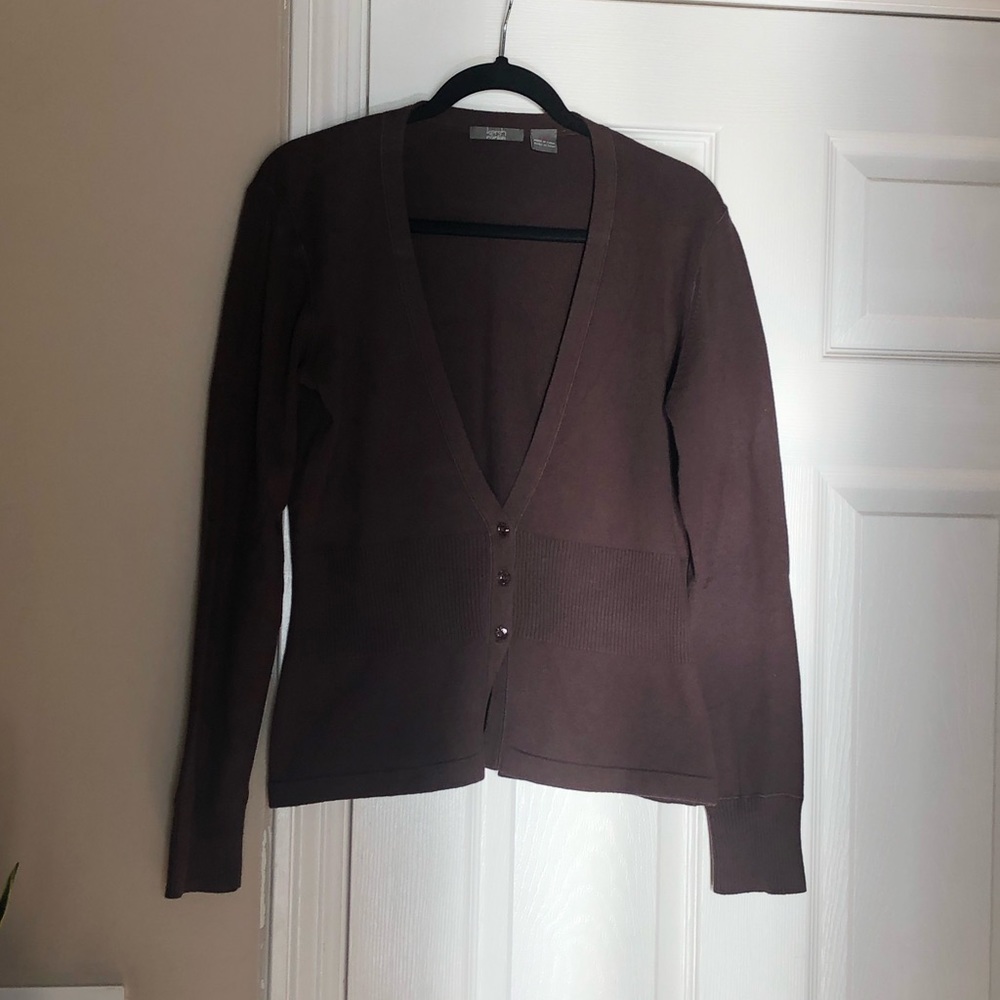 Kersh Long Sleeve Cardigan Brown Large